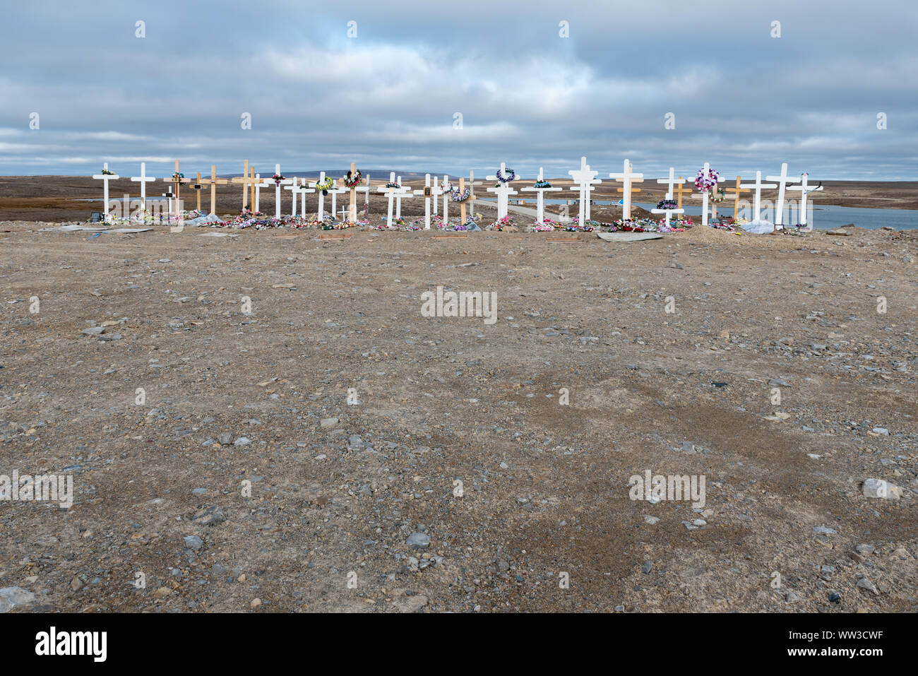 High Arctic Cemetery at Cambridge Bay, Nunavut, Canada Stock Photo Alamy