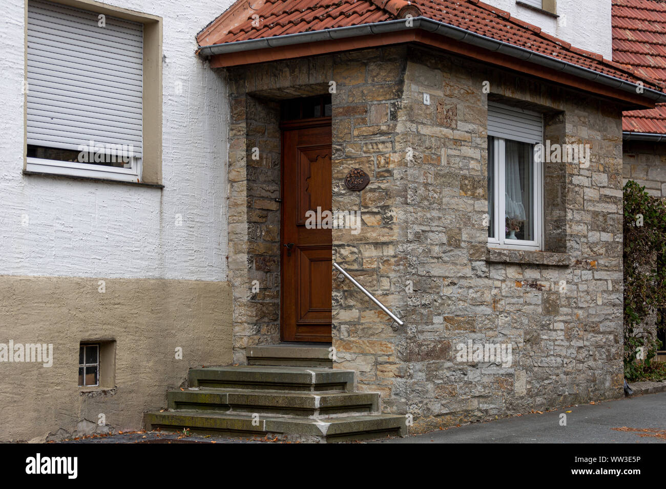 Architectural detail of a house near the Wewelsburg castle with brick construction Stock Photo