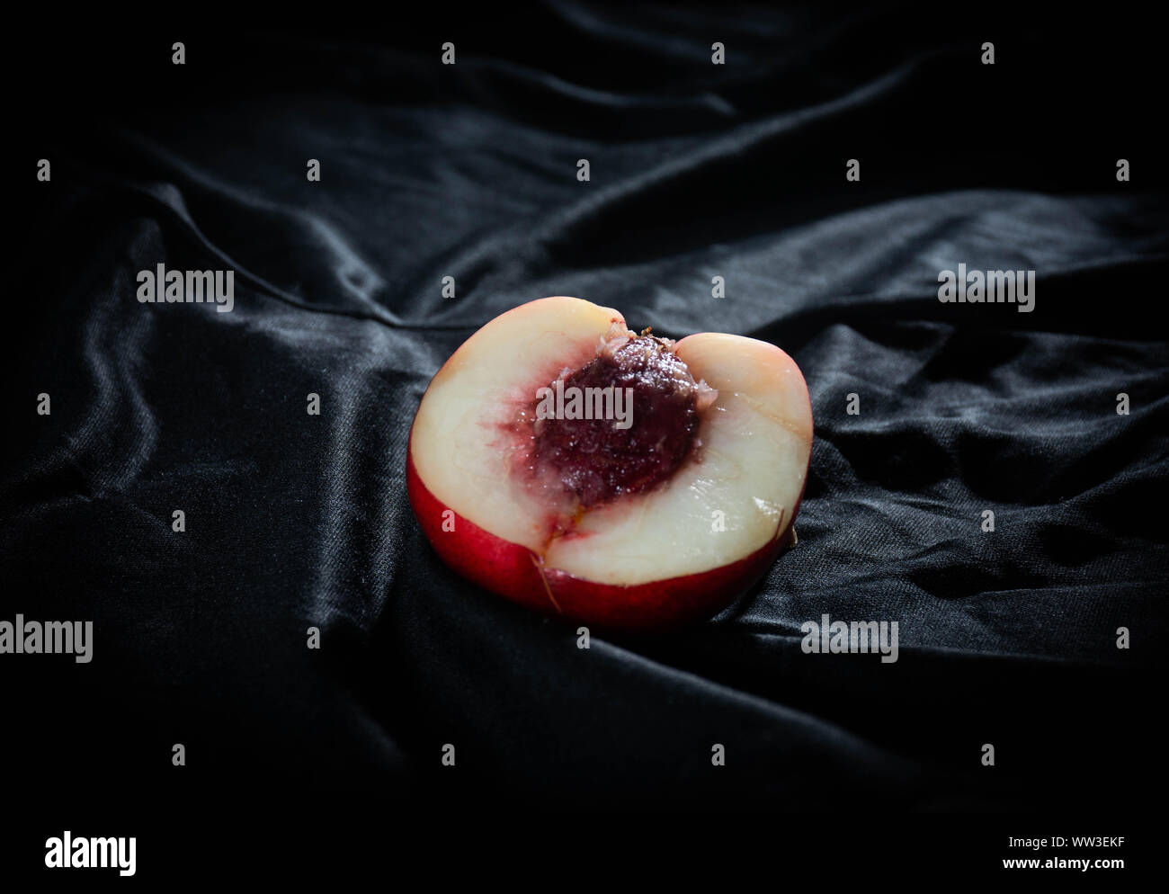 Artistic Photo of Nectarine with Black Background Stock Photo Alamy