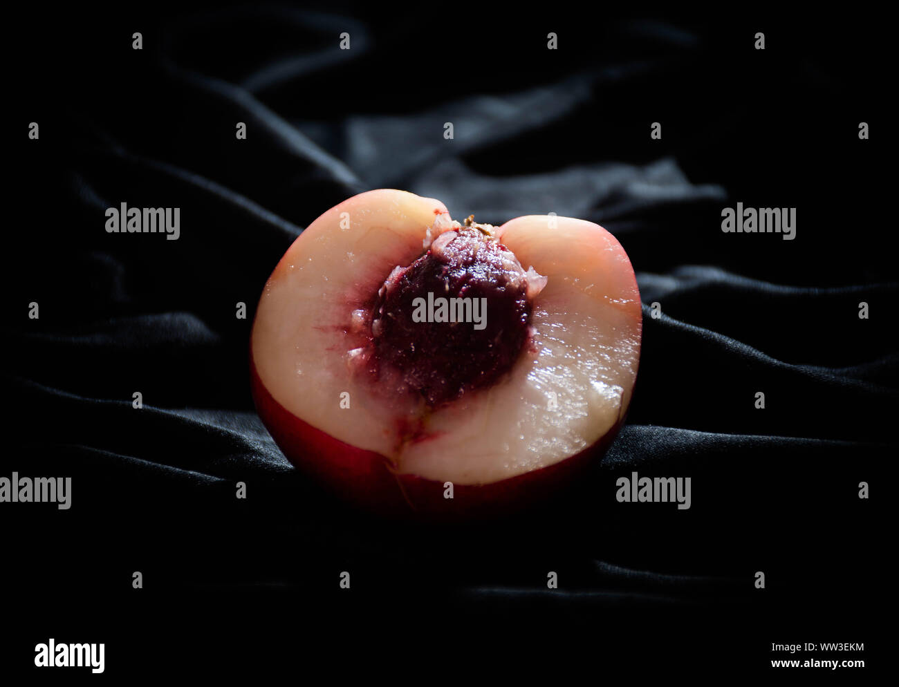 Artistic Photo of Nectarine with Black Background Stock Photo Alamy
