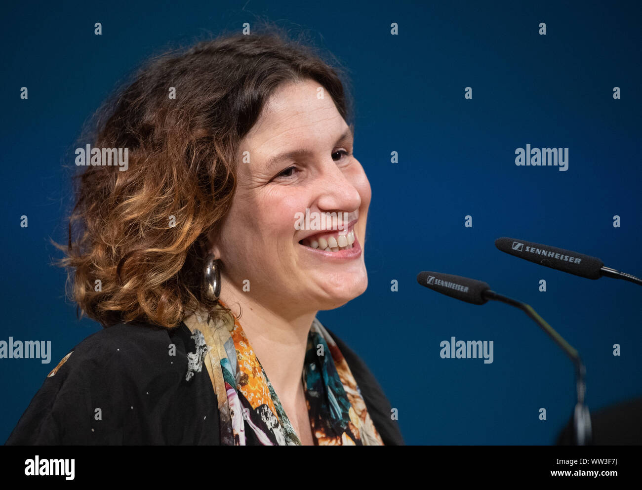 Berlin Germany 12th Sep 19 Pauline Curnier Jardin Winner Of The Prize Of The National Gallery Speaks At The Award Ceremony Of The Prize For Contemporary Art In The Hamburger Bahnhof