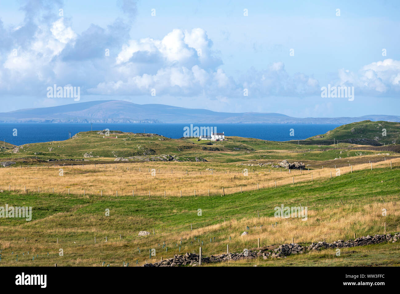 Isolated house near Sandness and isle of Papa Stour , Mainland