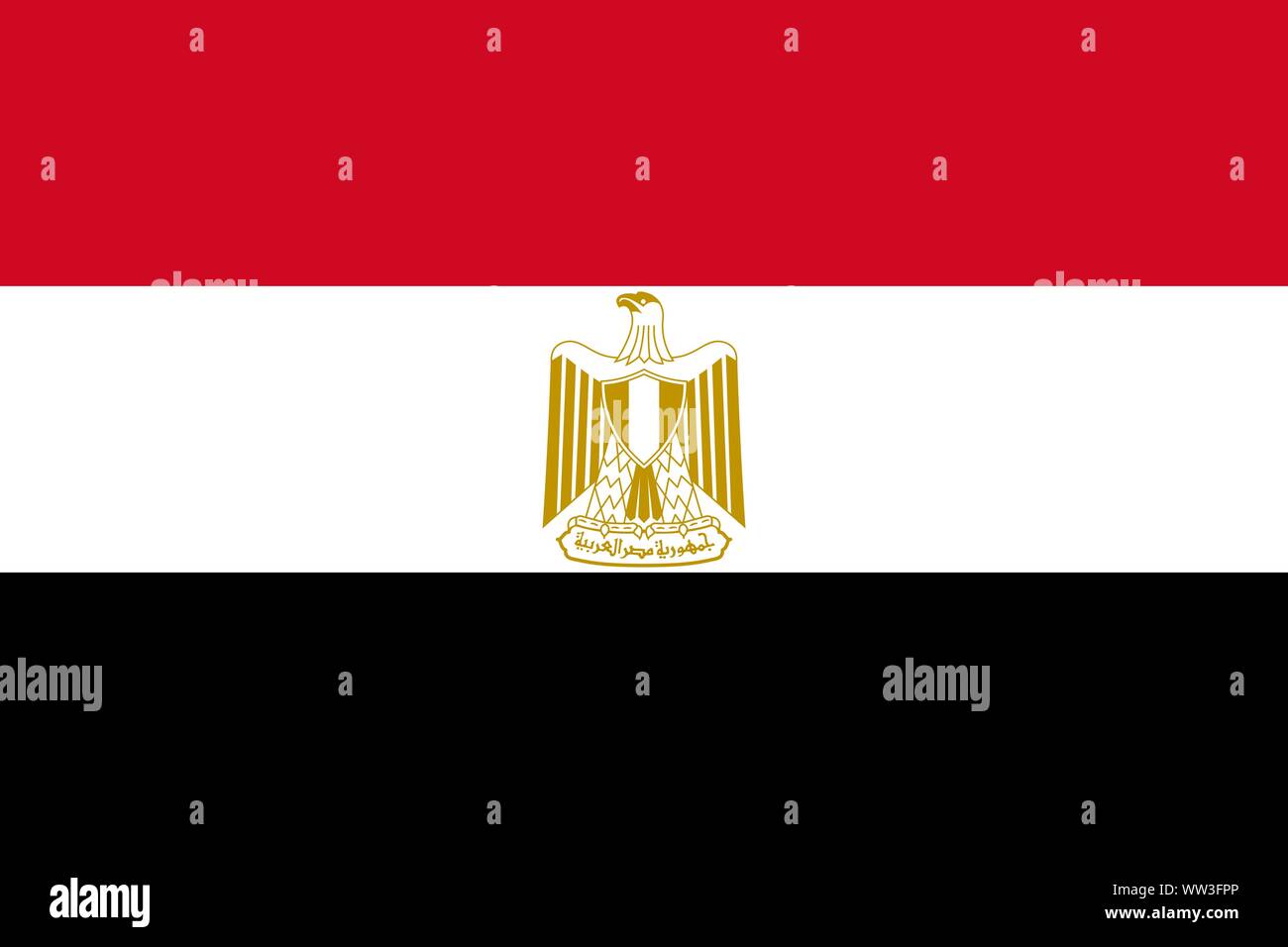 Vector flag of Egypt. Eps 10 Vector illustration. Egyptian flag. Cairo Stock Vector