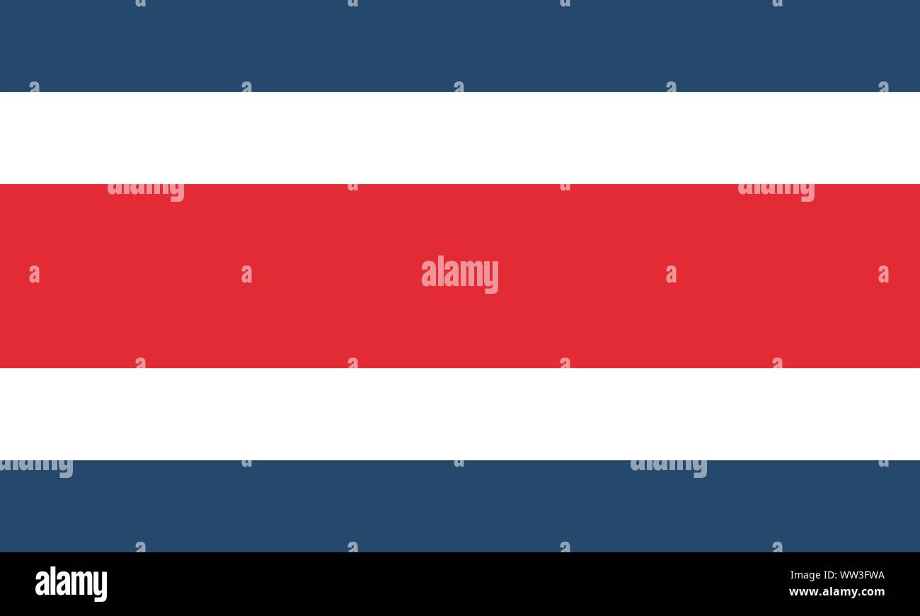 The flag of the Republic of Costa Rica. Vector illustration. Official