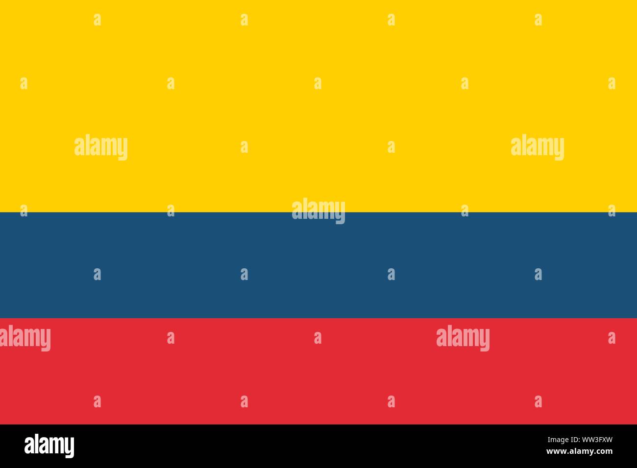 The flag of Colombia. Correct vector illustration of official Colombian flag. Bogota Stock Vector