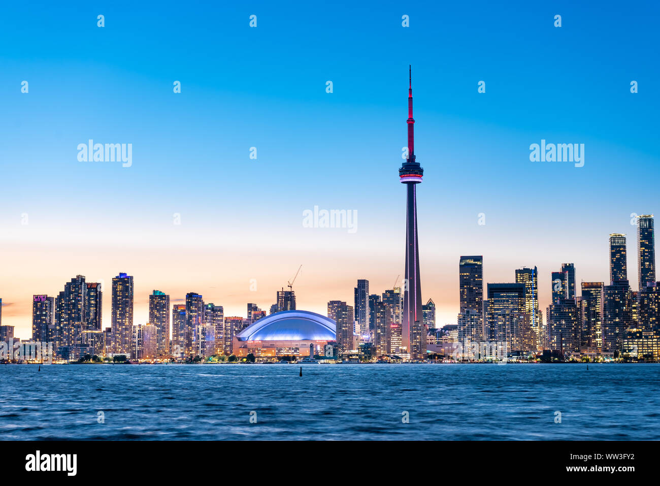 Toronto city skyline at night, Ontario, Canada Stock Photo - Alamy