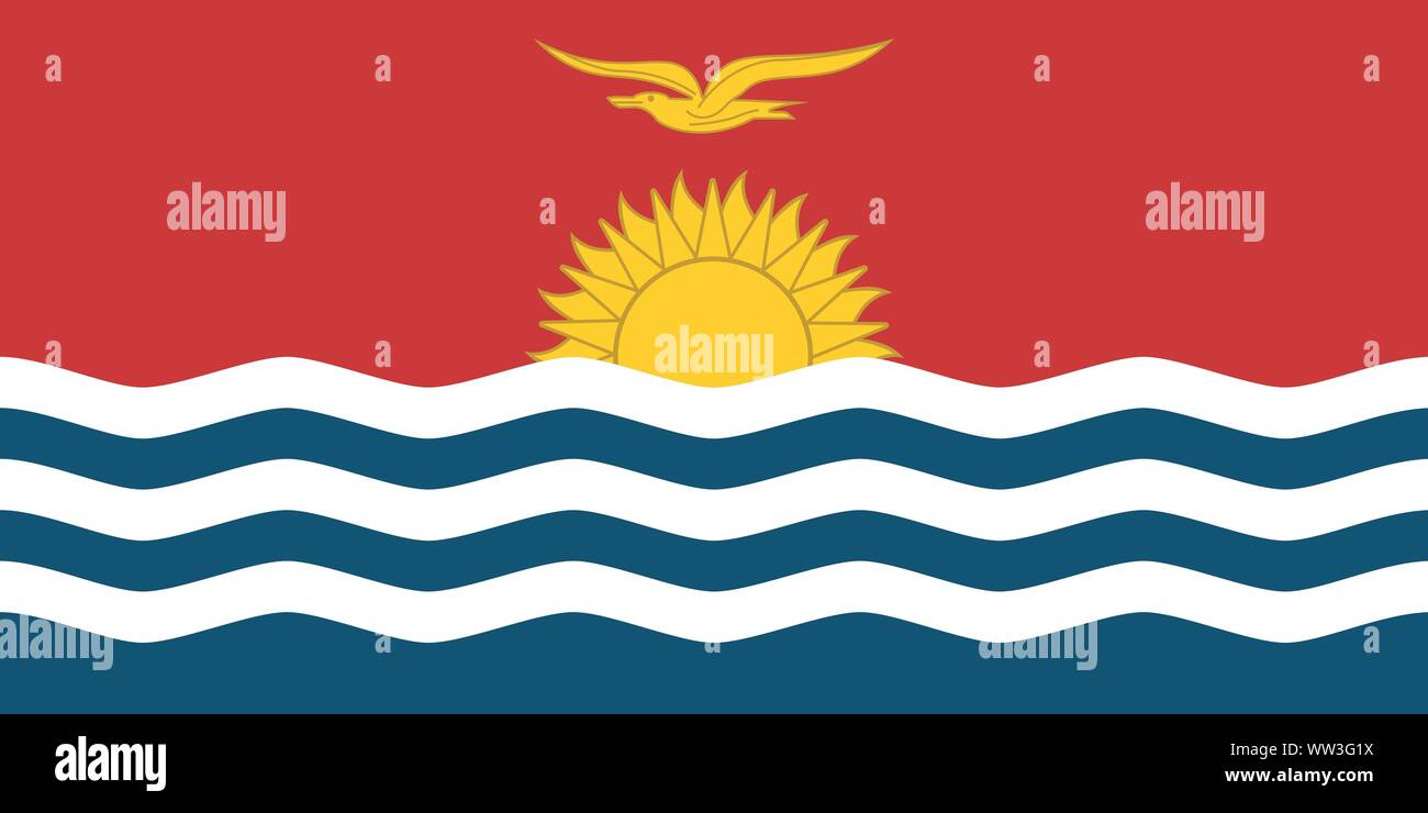 Flag of Kiribati. Kiribati vector flag. National symbol of Kiribati Stock Vector