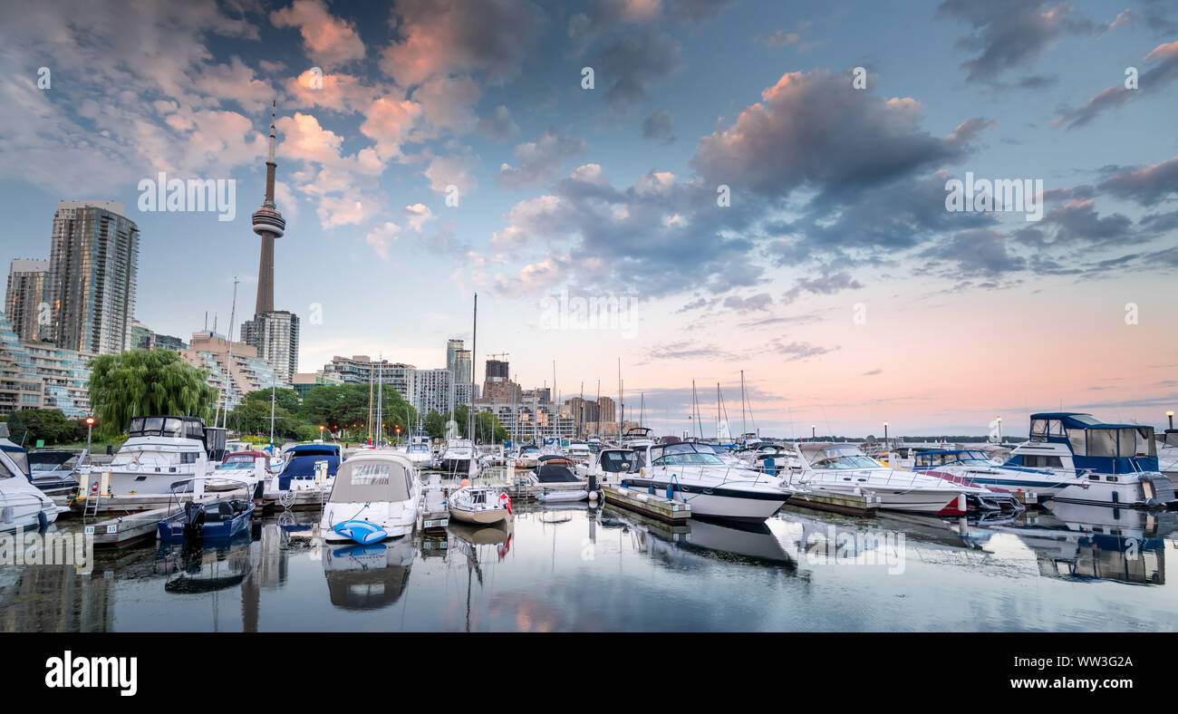 Toronto city skyline and waterfront, Ontario, Canada Stock Photo