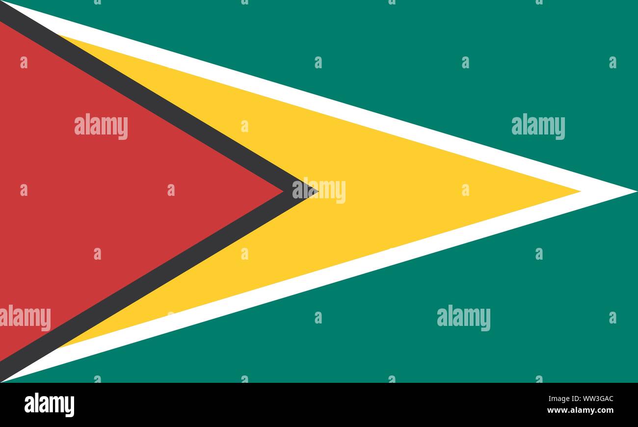 Flag of Guyana. Guyana vector flag. National symbol of Guyana Stock