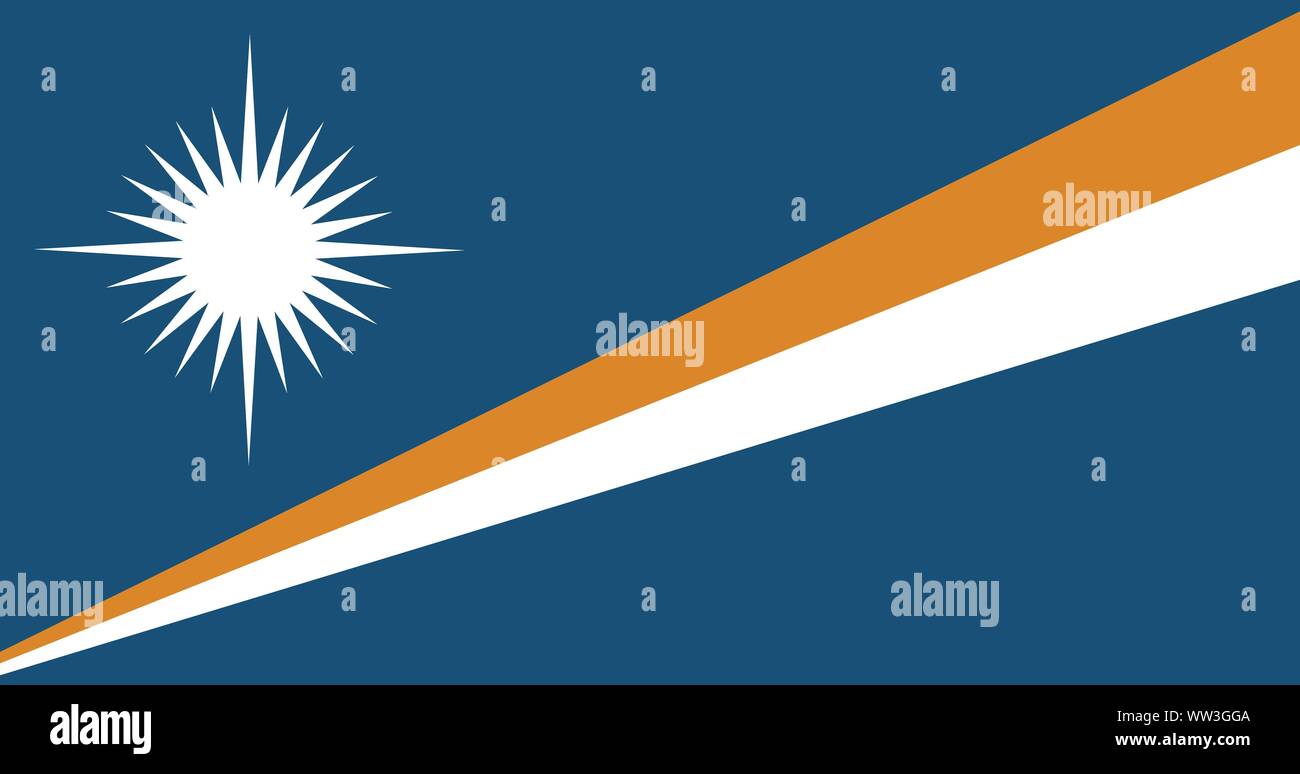 Vector flag of Marshall Islands. Eps 10 Vector illustration. Majuro Stock Vector