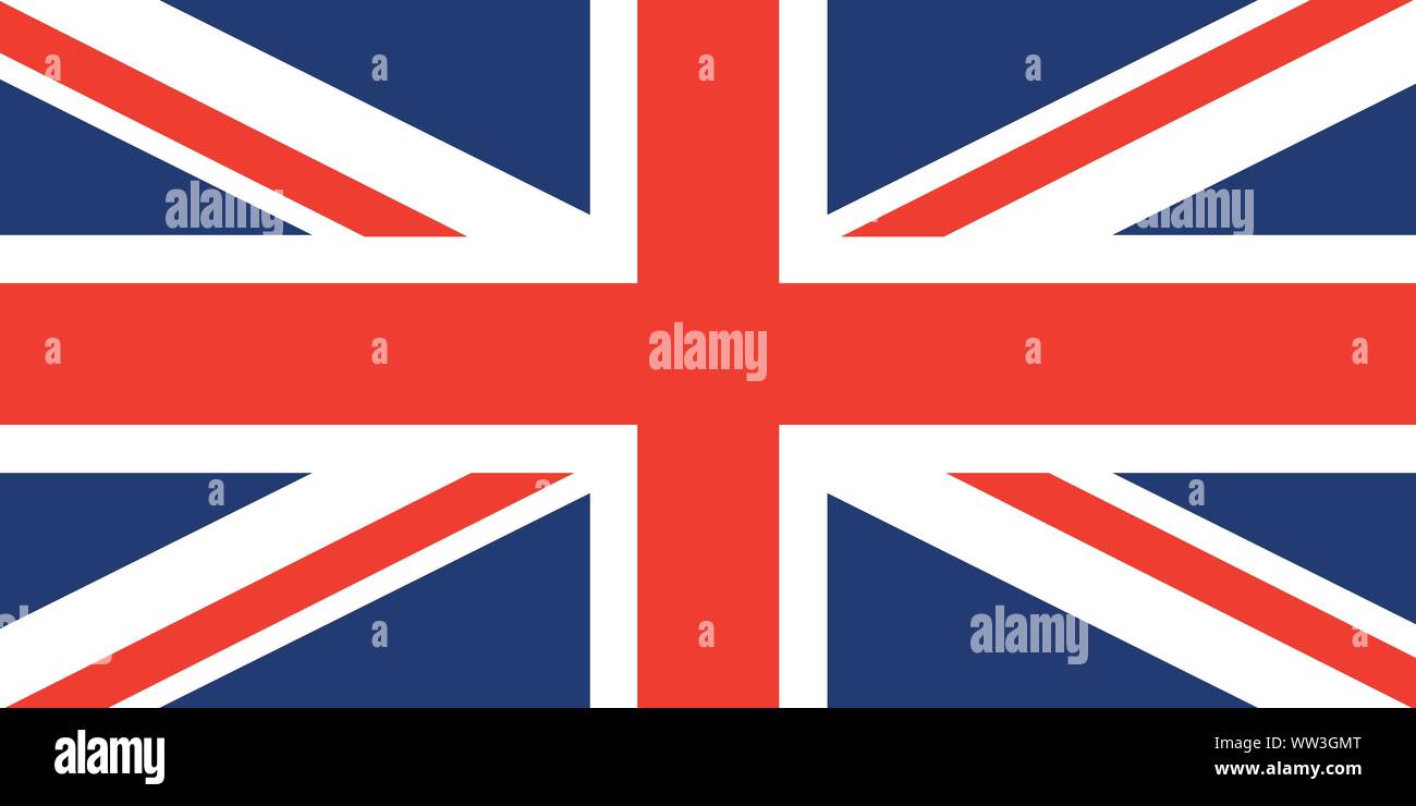 Union Jack. United flag. Red cross on combined red and white saltires with white borders, over dark blue background. Flag of Great Britain. Fl Stock Vector Image & Art - Alamy
