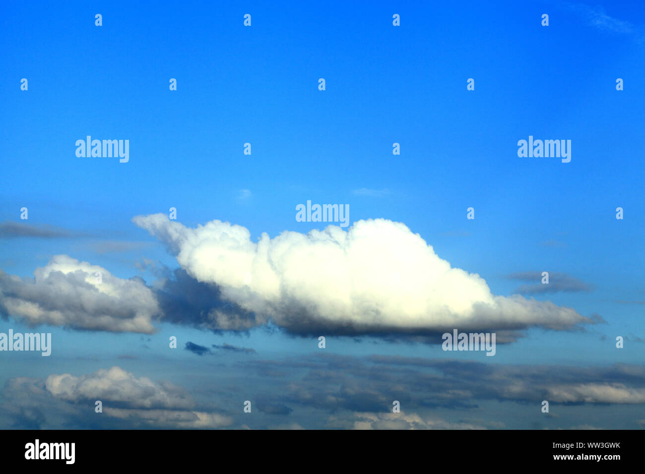 White, cumulus, cloud, clouds, blue sky, skies, weather Stock Photo
