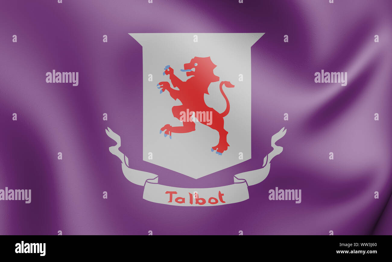 3D Flag of Talbot County (Maryland), USA. 3D Illustration. Stock Photo
