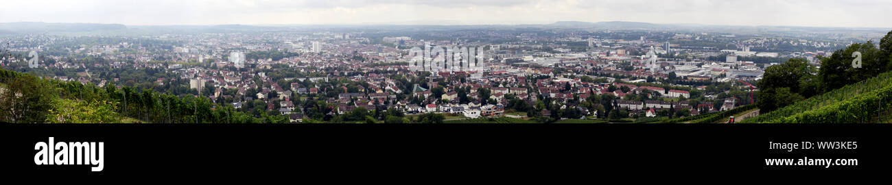 Blick vom Wachtberg über Heilbronn und das Neckartal, Heilbronn, Baden-Württemberg, Deutschland Stock Photo