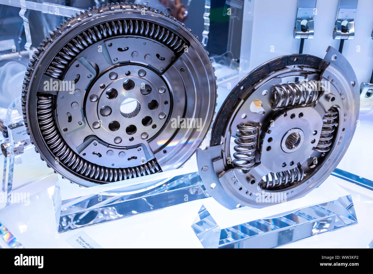 Dampers for DCT, and Hybrid TM (left) and for Dedicated Hybrid TMs (DHT) with Torque Limiter (right) Stock Photo