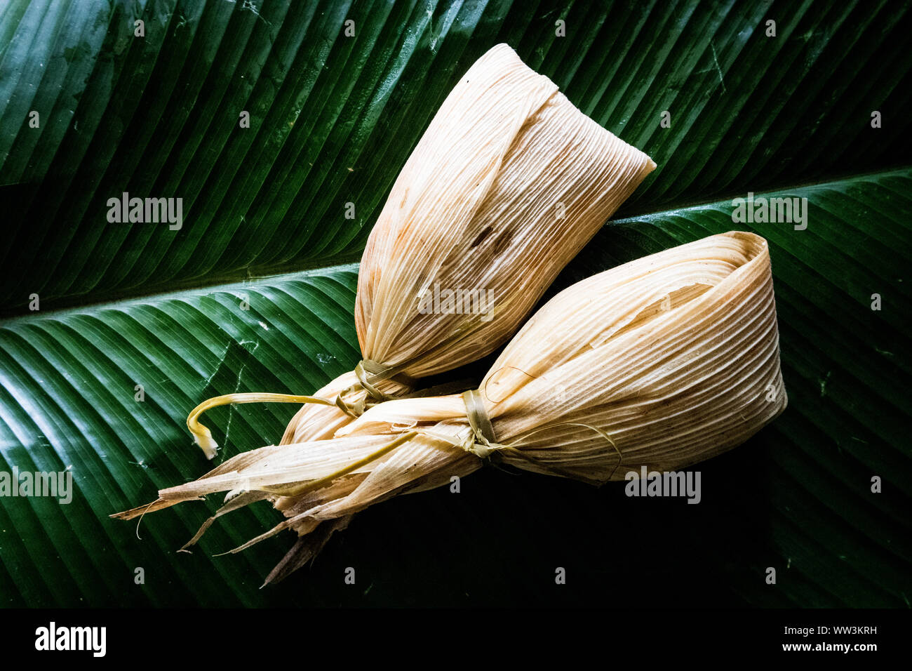 Chuchitos (Guatemalan Tamales) on Banana Leaf Stock Photo Alamy