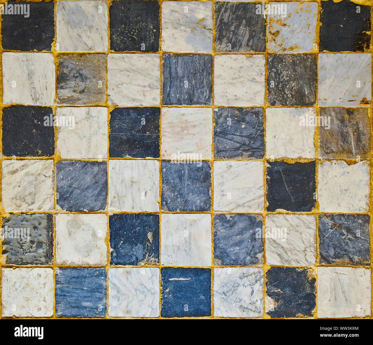 Black and white checkerboard pattern floor background. Stock Photo
