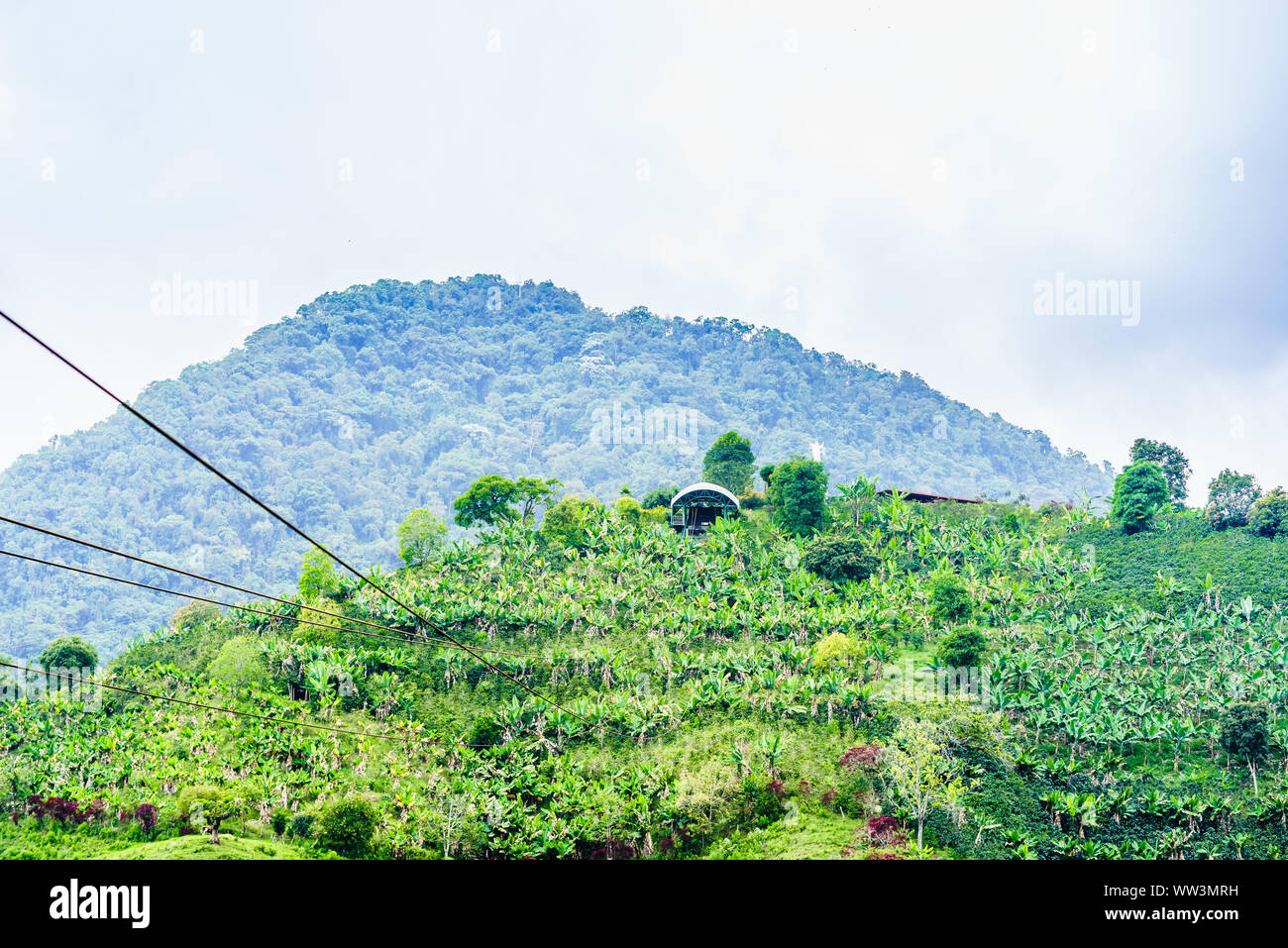 View on the cable car in Jardin in Colombia Stock Photo