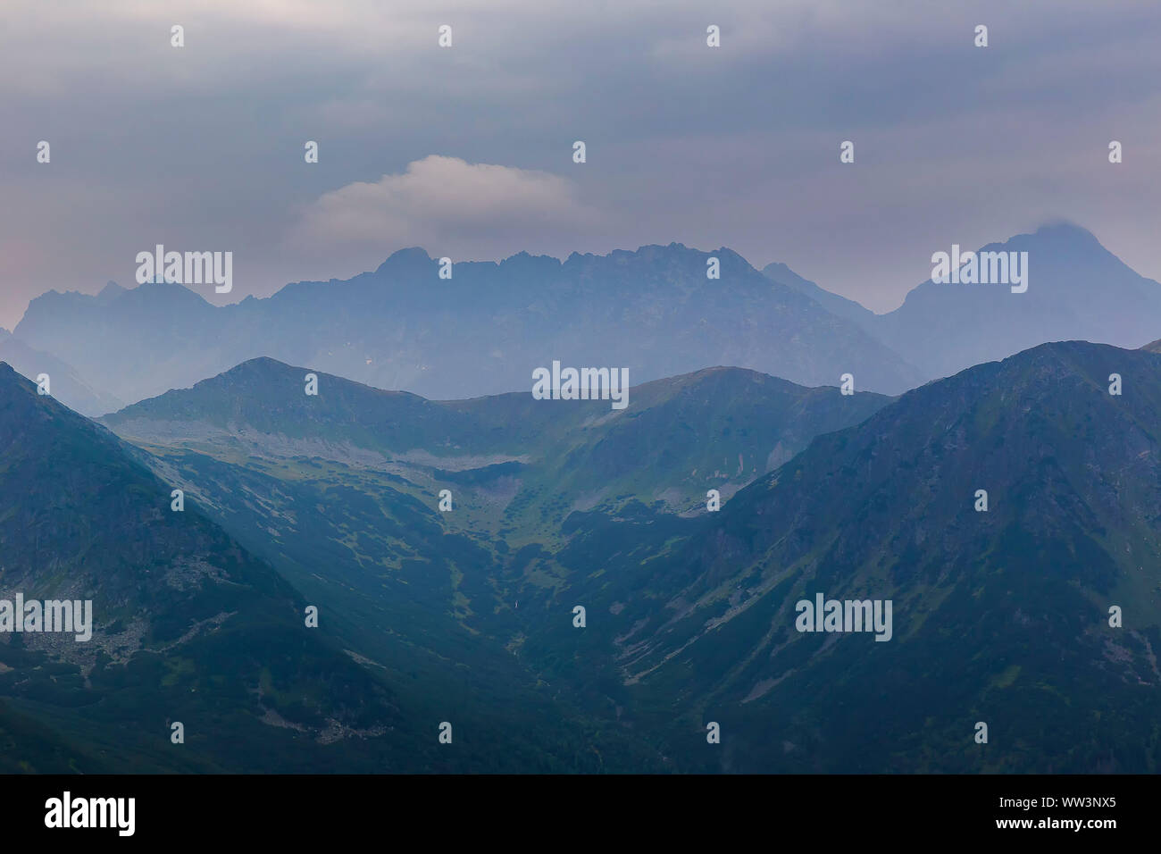 Tatra mountains covered with clouds Stock Photo - Alamy