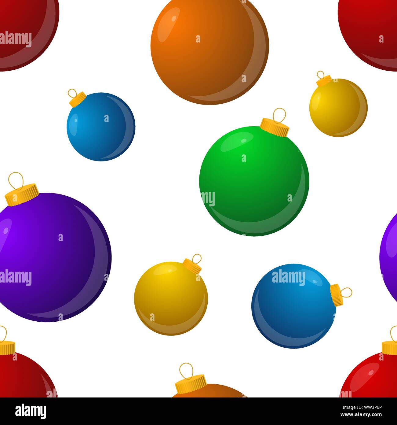 Seamless background with colorful Christmas balls. Vector illustration ...