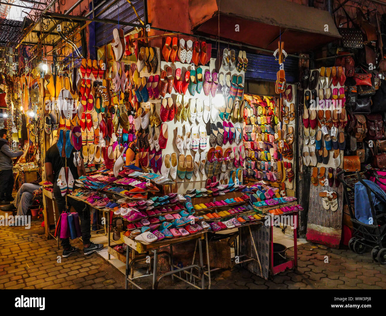 Morocco Marakech traditional arab street market Stock Photo