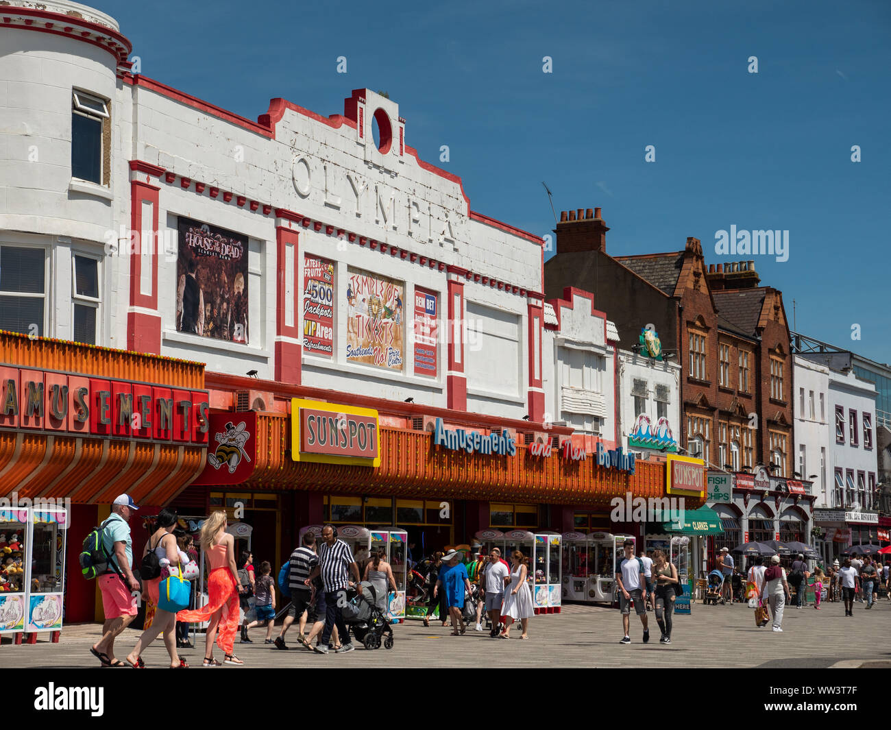 Waterfront amusement arcades at Southend-on-Sea, UK Stock Photo