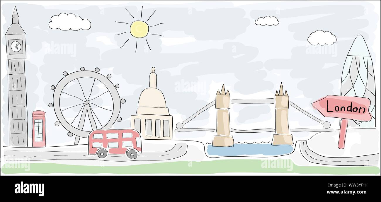 london bridge drawing for kids