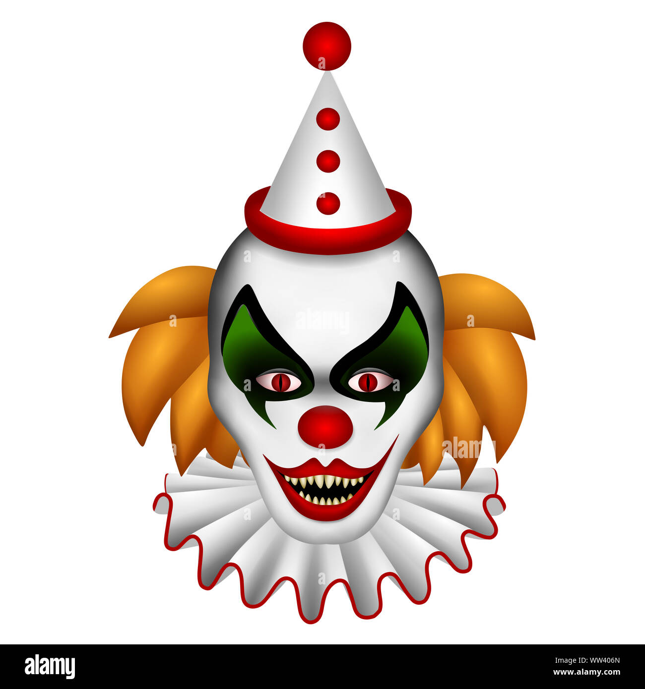isolated creepy evil clown Stock Photo