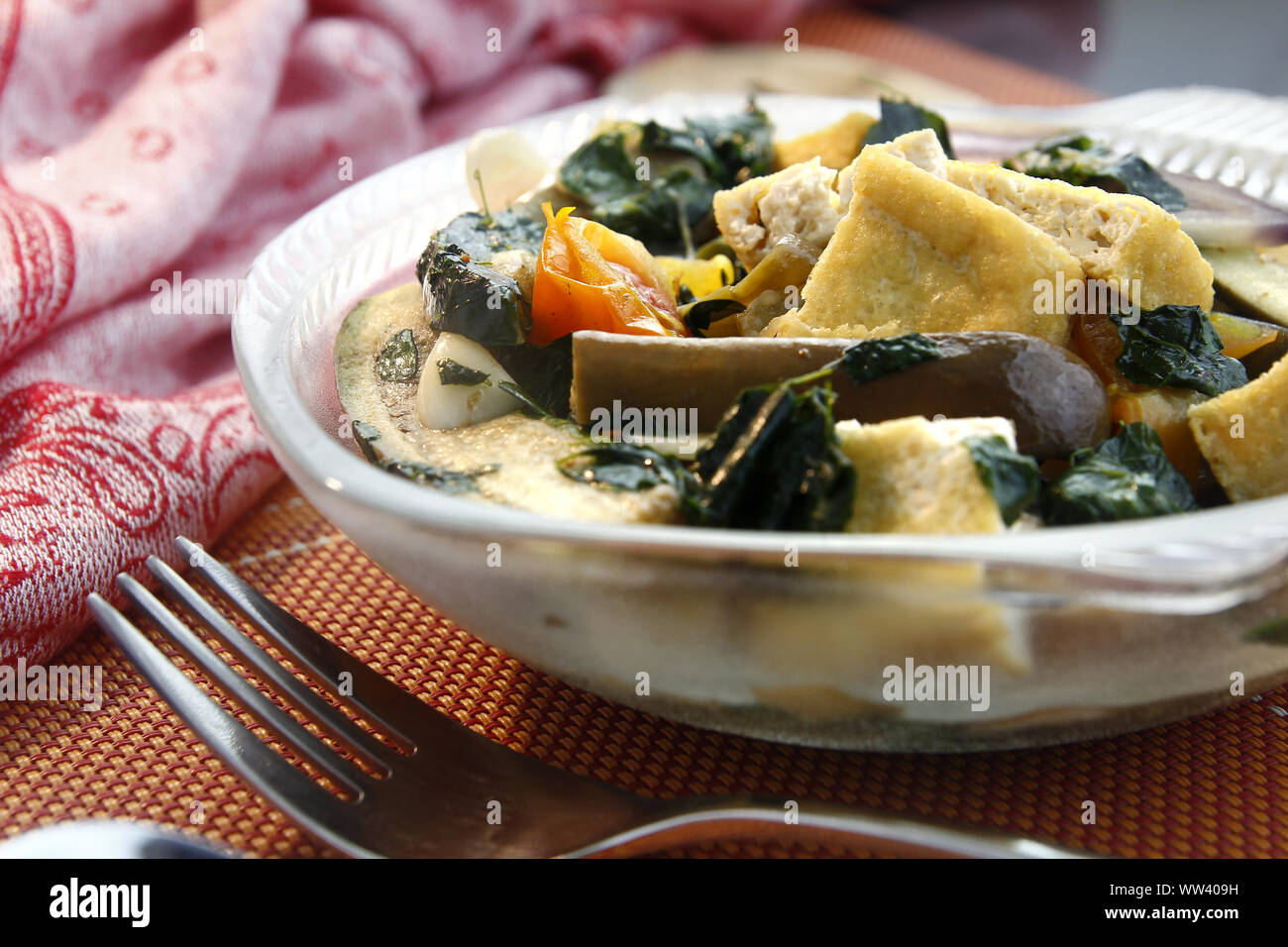 Photo of freshly cooked Filipino delicacy called Dinengdeng (Diningding/Inabraw) or mixed vegetables cooked in fermented fish paste or sauce Stock Photo