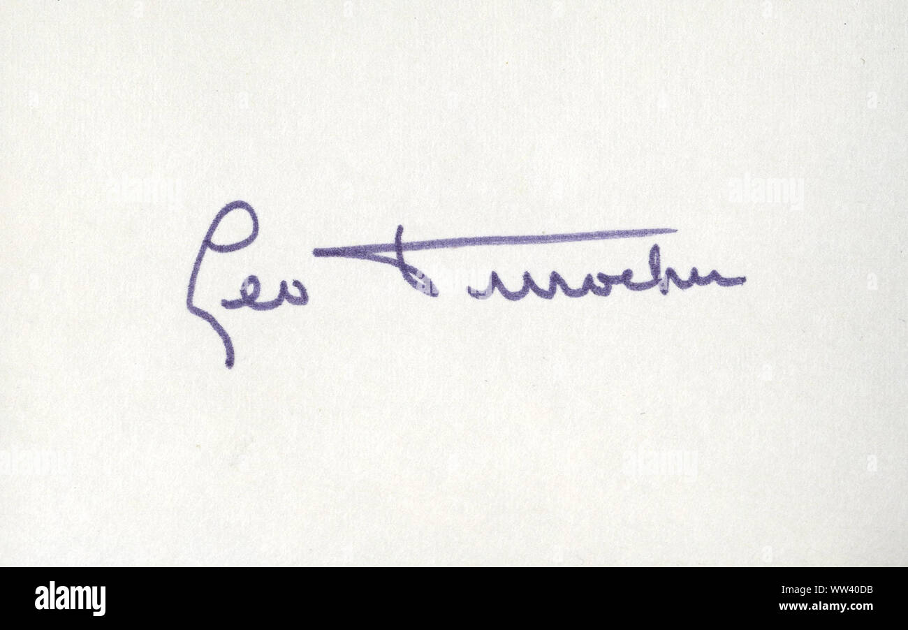 Vintage autograph of Leo Durocher who was a baseball player, coach and manager in the major leagues with New York Giants, Brooklyn Dodgers and Chicago Cubs in the 1940s through 1970s. Stock Photo