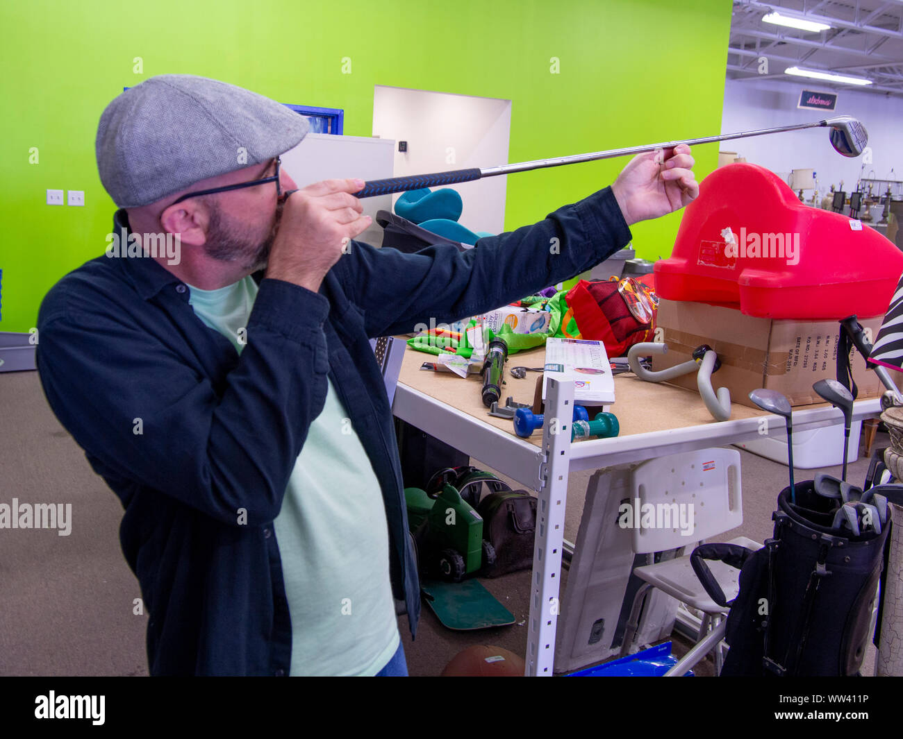 Thrift Store Shopping Stock Photo - Alamy
