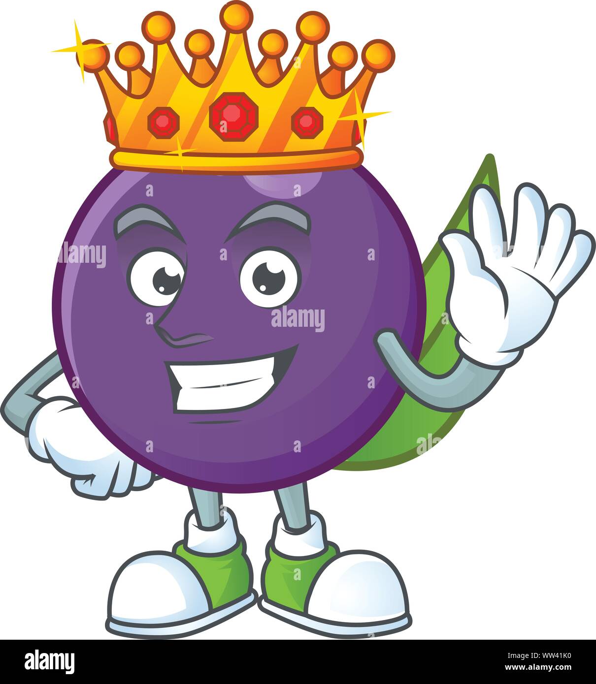 King acai berries character for fresh fruit Stock Vector Image & Art