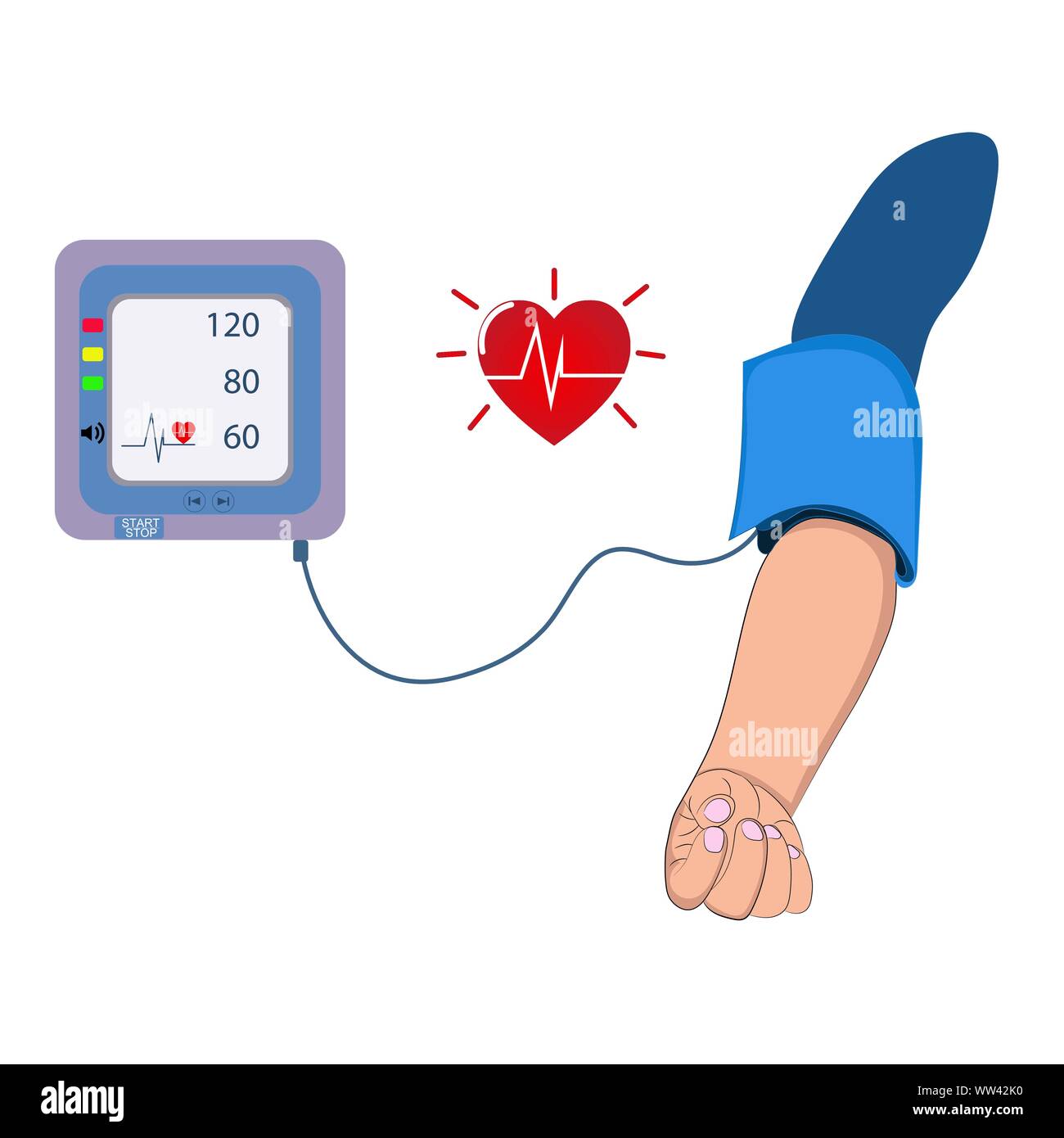 Digital device Medical equipment for measuring pressure, Diagnose hypertension, heart, vector
