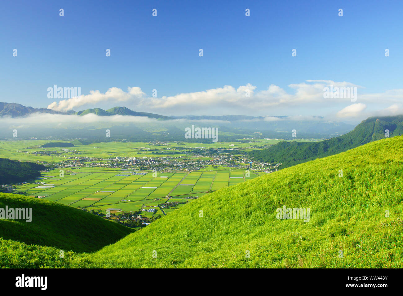 Volcanic smoke, Mt. Aso, Japan Stock Photo - Alamy