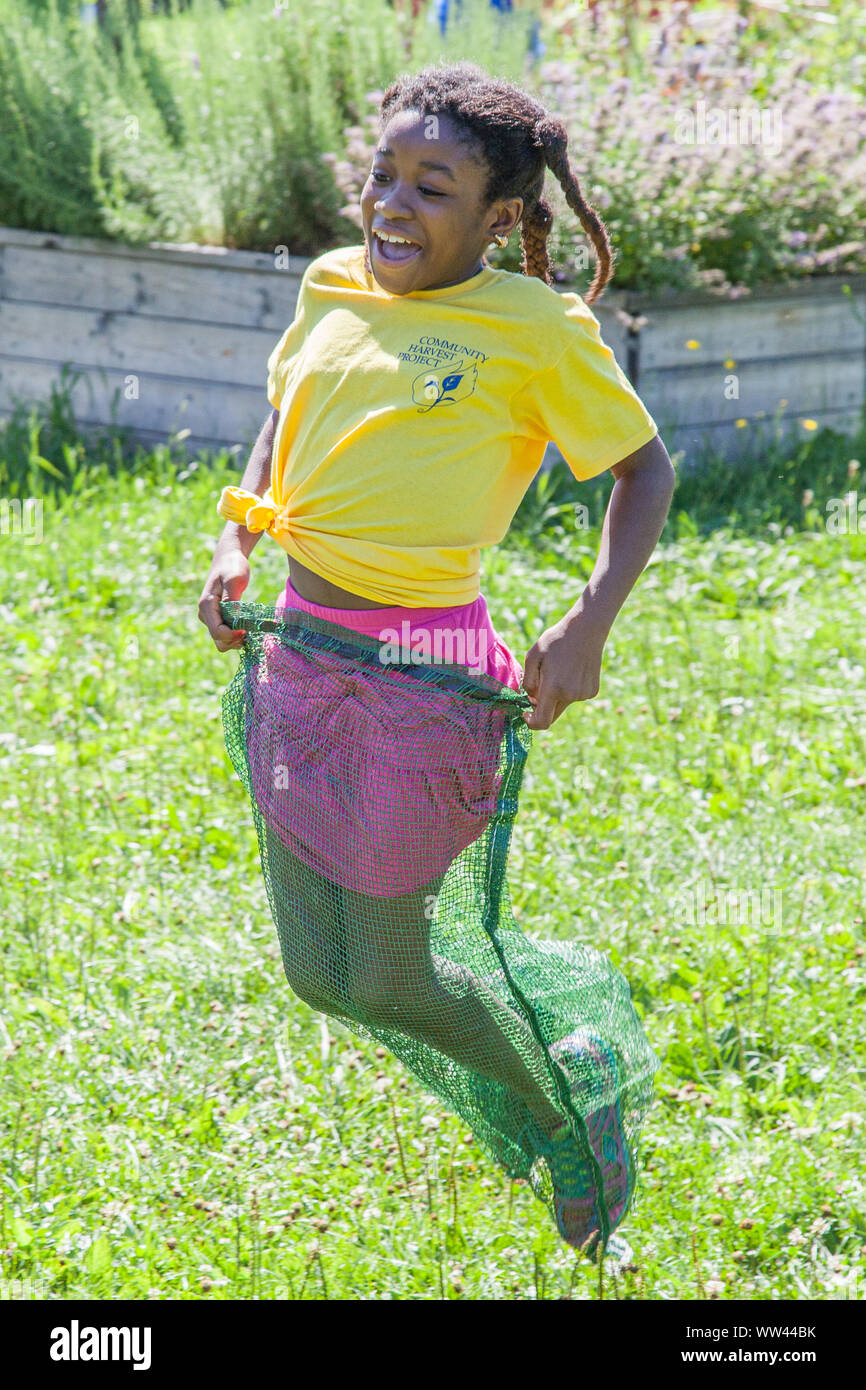 Children in a race Stock Photo