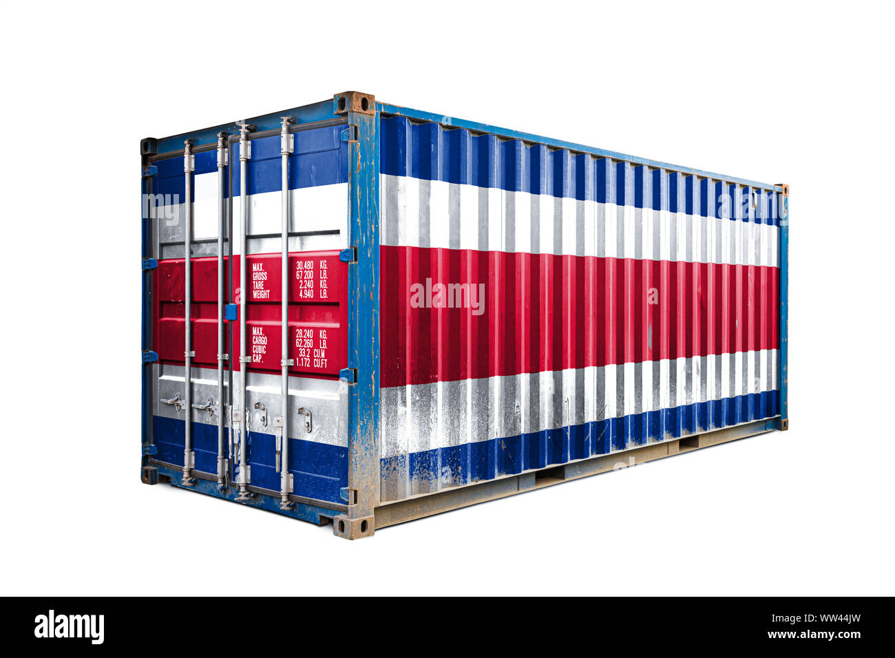 The concept of Costa Rica export-import, container transporting and ...