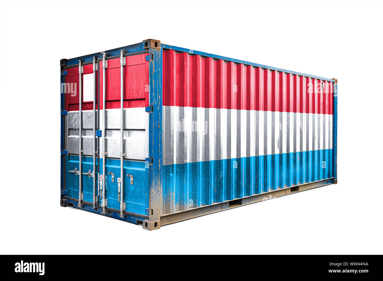 The concept of Luxembourg exportimport, container transporting and