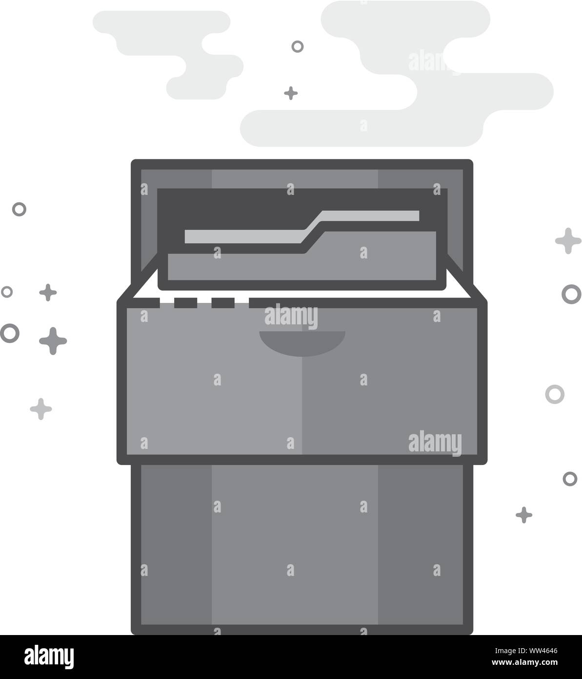 Office cabinet icon in flat outlined grayscale style. Vector ...
