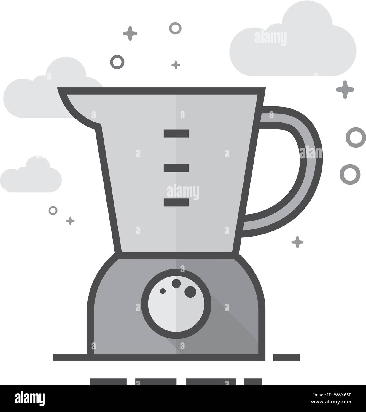 Juicer icon in flat outlined grayscale style. Vector illustration. Stock Vector