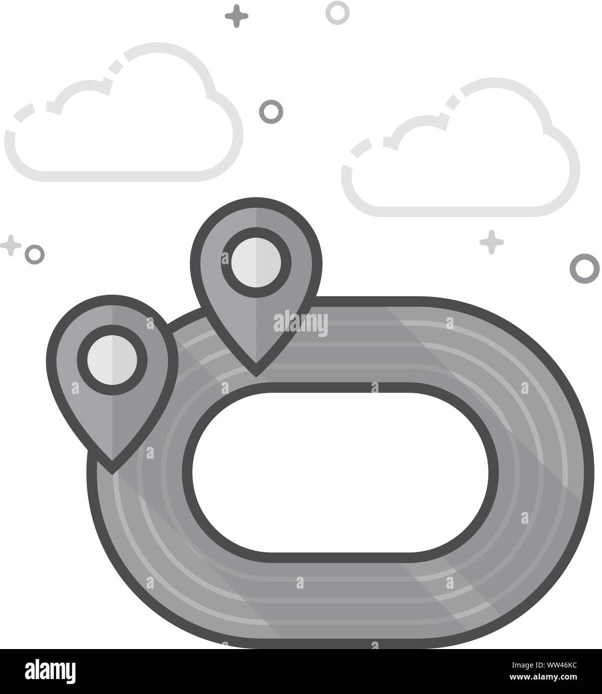 Sprinting field icon in flat outlined grayscale style. Vector ...