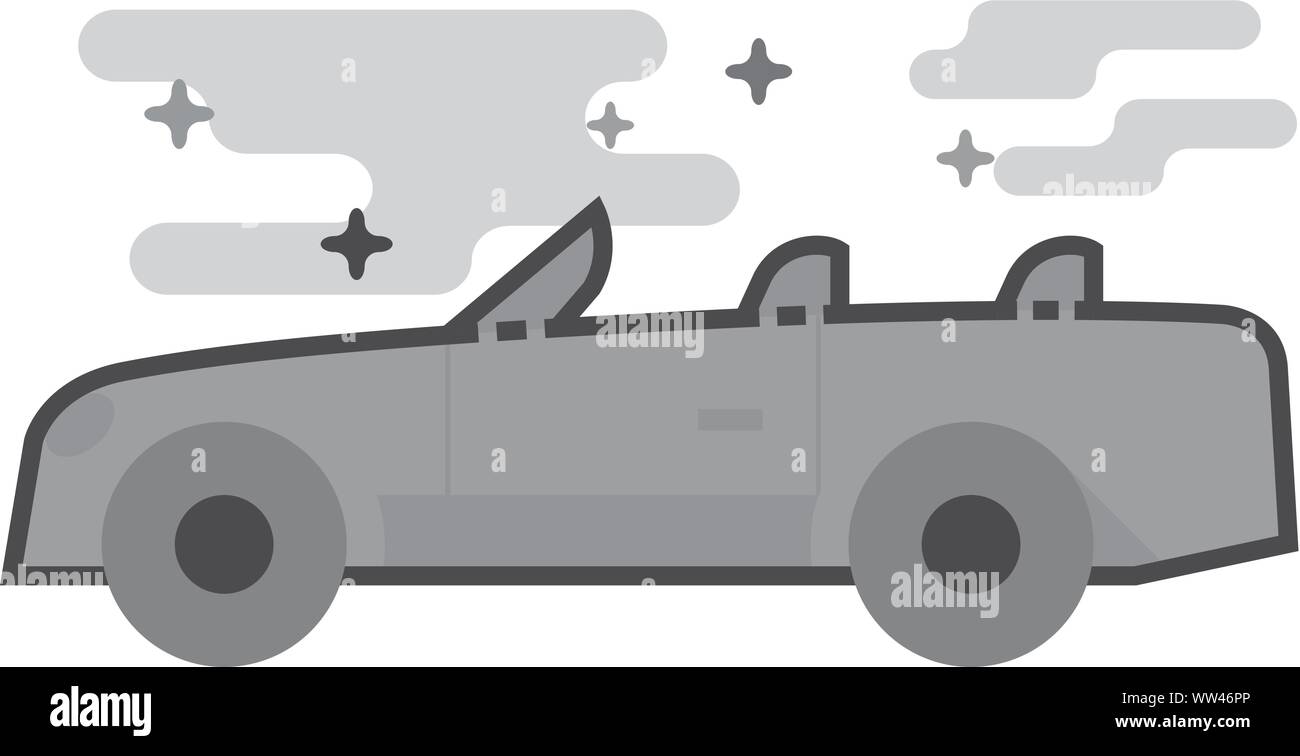 Sport car icon in flat outlined grayscale style. Vector illustration ...