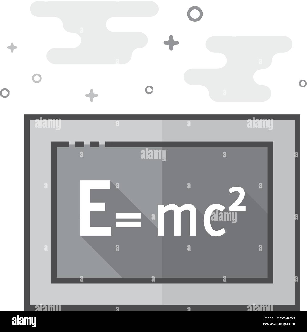 Blackboard icon in flat outlined grayscale style. Vector illustration. Stock Vector