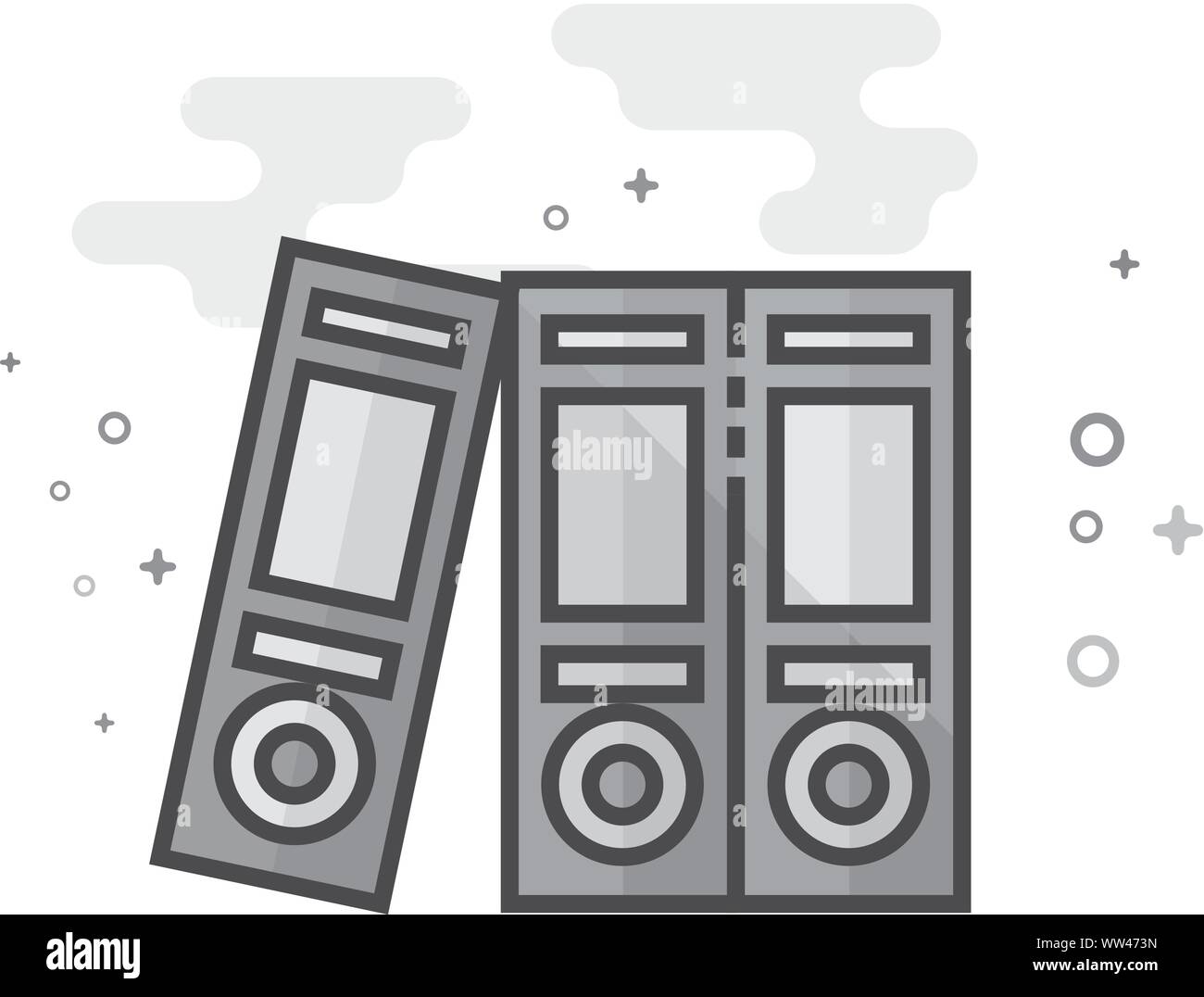 Office folder icon in flat outlined grayscale style. Vector ...