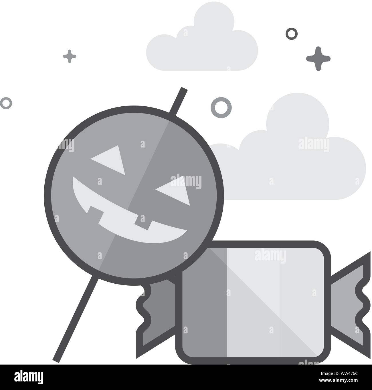 Candy icon in flat outlined grayscale style. Vector illustration Stock ...