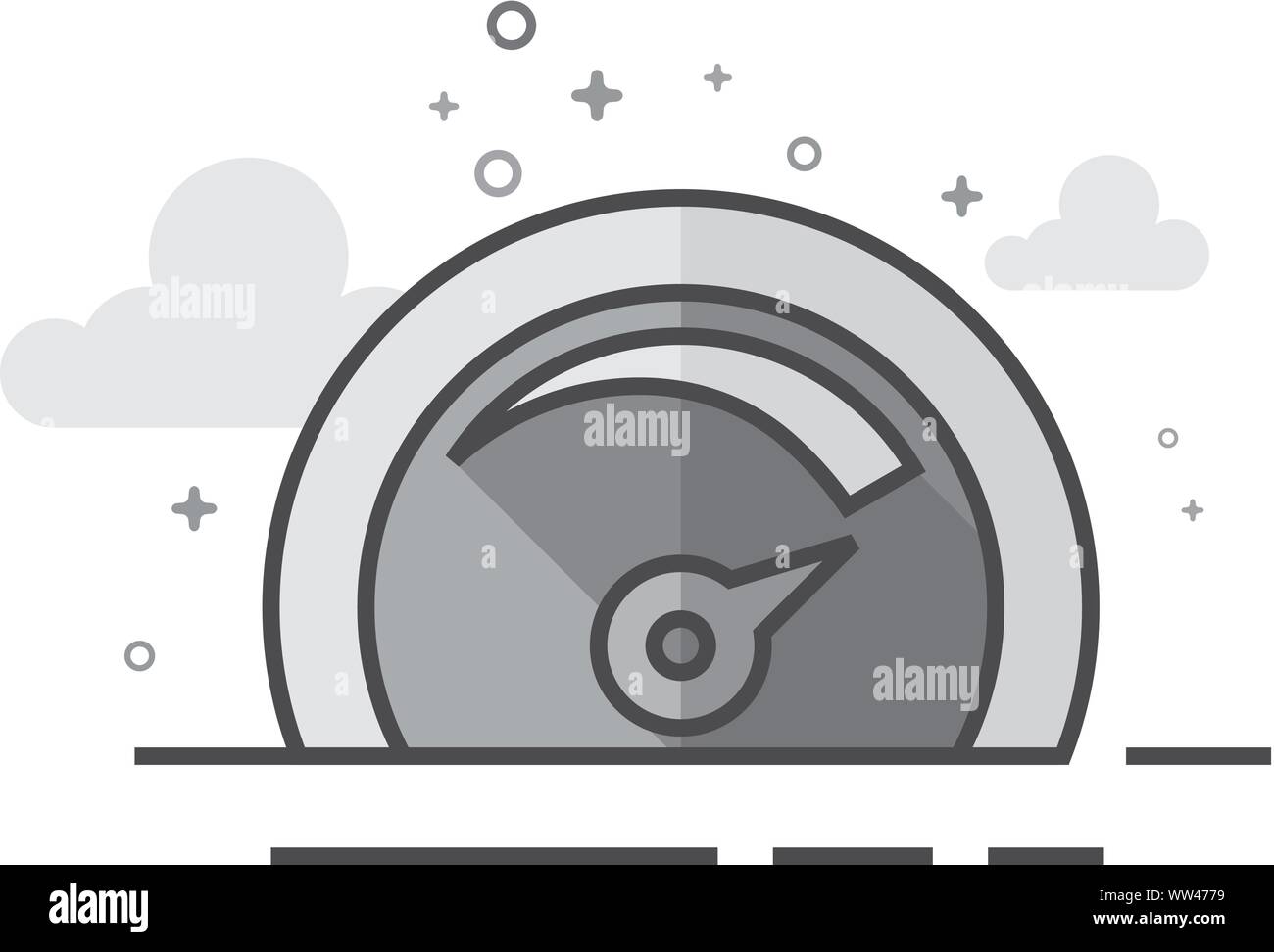Dashboard icon in flat outlined grayscale style. Vector illustration. Stock Vector