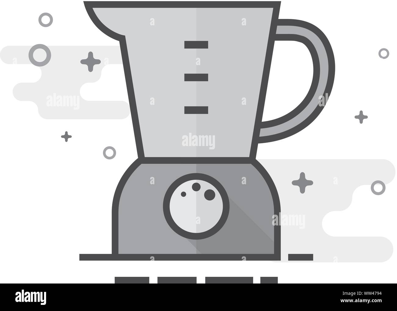 Juicer icon in flat outlined grayscale style. Vector illustration. Stock Vector