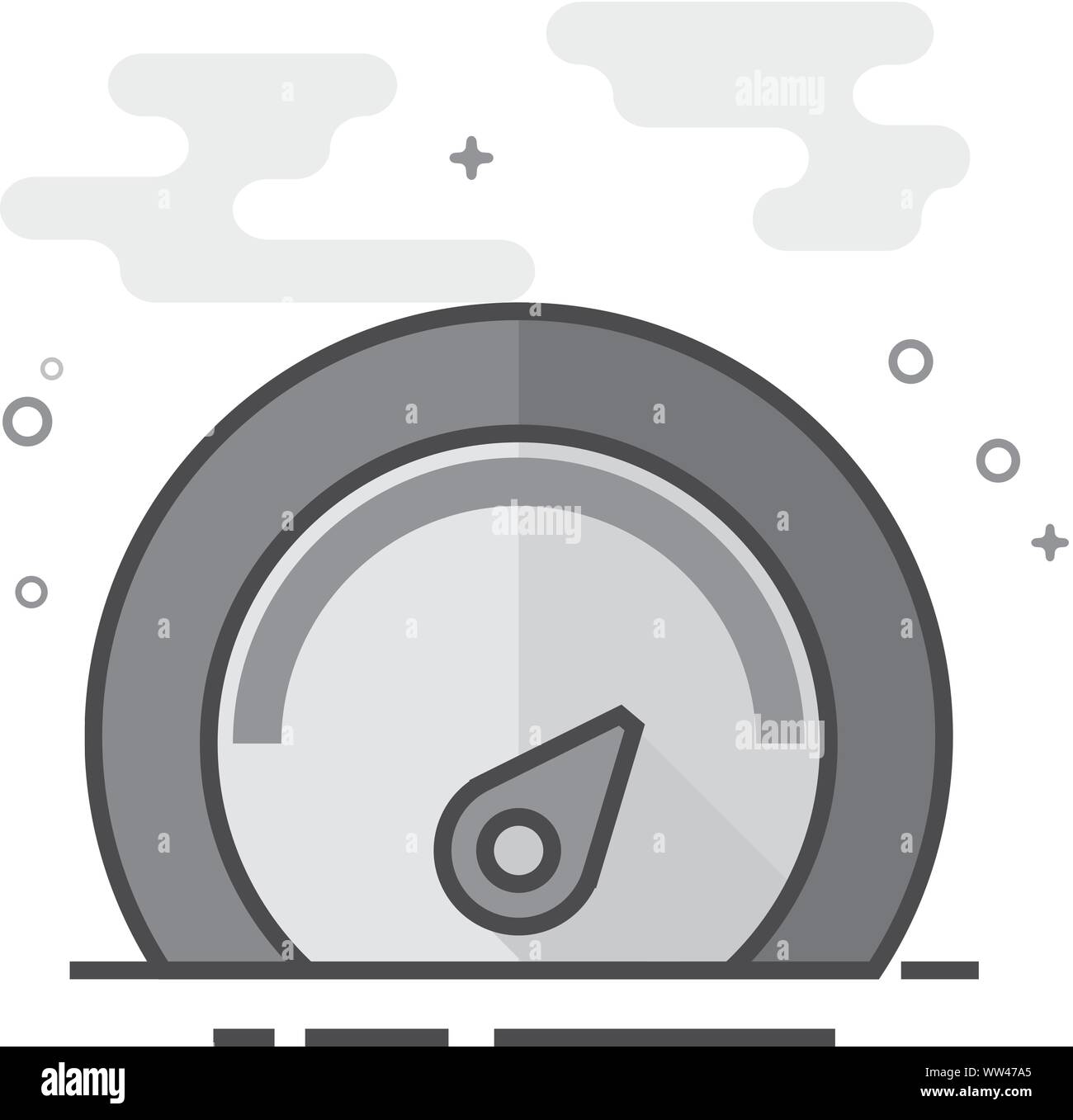 Dashboard icon in flat outlined grayscale style. Vector illustration. Stock Vector