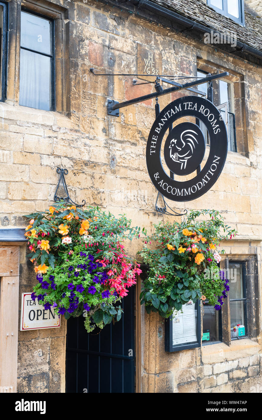 The bantam tea rooms. Chipping Campden, Cotswolds, Gloucestershire, England Stock Photo