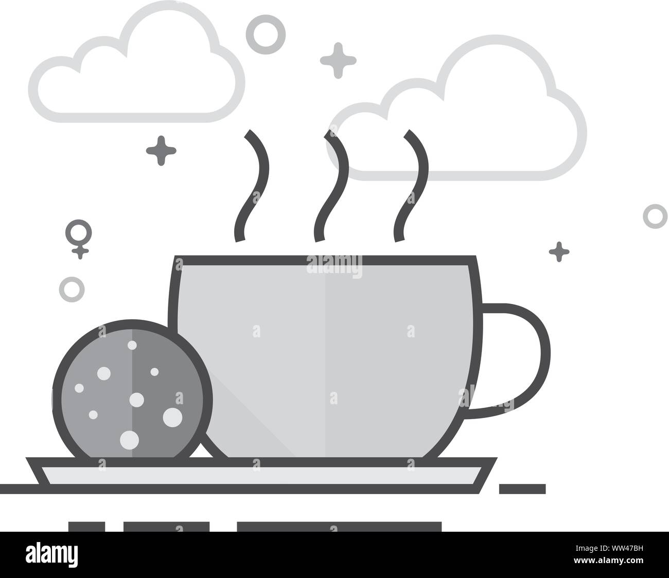 Chocolate drink icon in flat outlined grayscale style. Vector illustration. Stock Vector