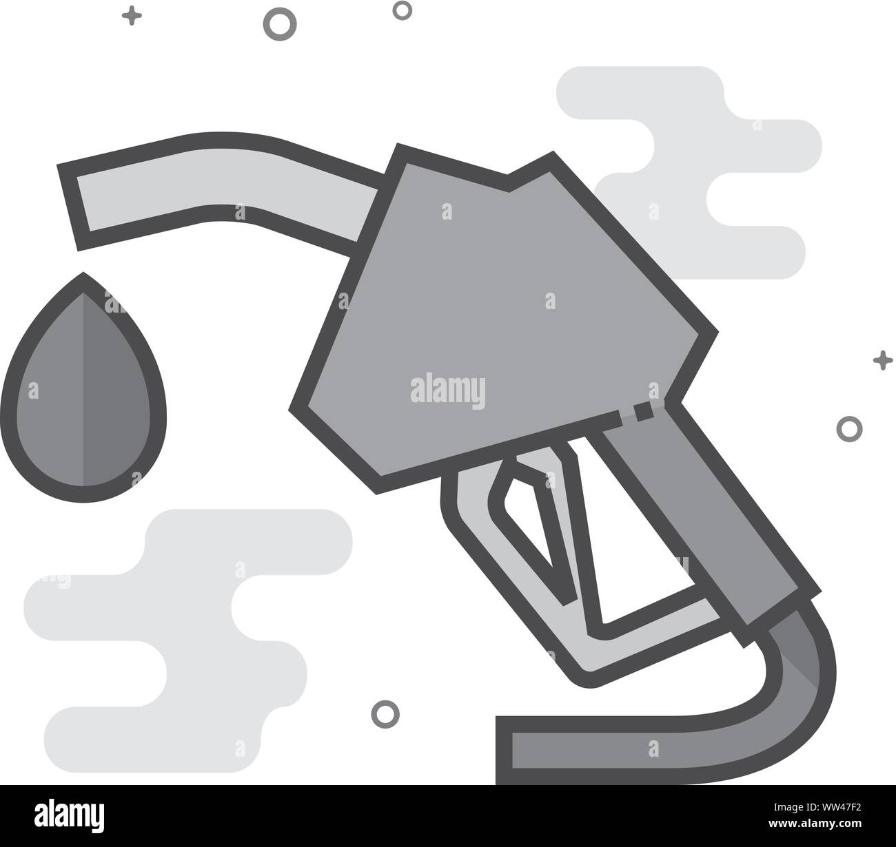 Gas dispenser icon in flat outlined grayscale style. Vector ...